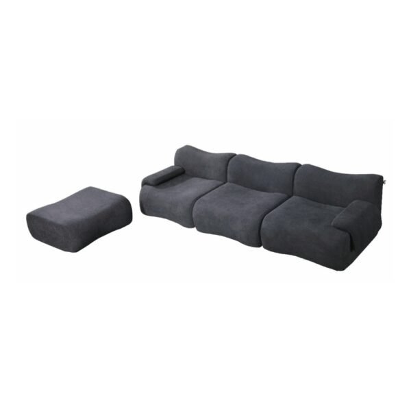China Factory Modern Velvet Tufted Sectional Fabric Living Room Two Seater Vacuum Pack Sealed Compressed Frameless Foam Sofa - Image 2